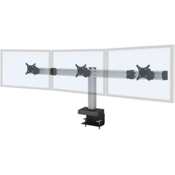 Innovative Office Products 3 Monitor Array w/ Clamp Mount In Silver/Black BILD-3-CM-104